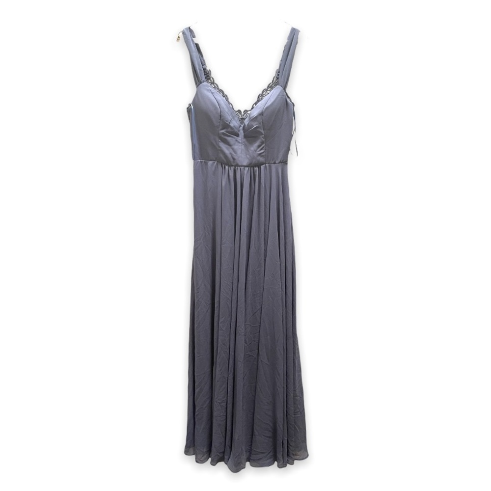 New Woman’s Blue We Go Together Embroidered High Slit Prom Brides Maxi Dress - Picture 14 of 17